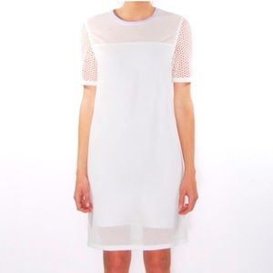 Rag & Bone Luna Mesh Sheath Dress White with silk underlay Size XS
